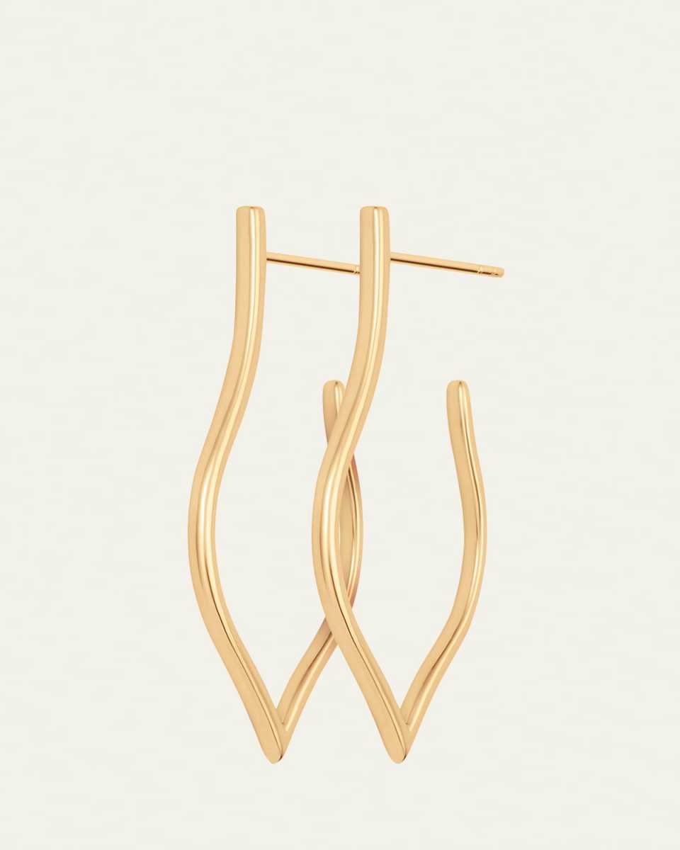 18K Yellow Gold Veena Small Hoop Earrings